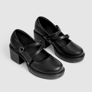 Magassarkú cipők, szandálok, női lapos cipők, nyári Mary Jane cipők, nem fárasztó kis bőrcipők, készre varrt vastag sarkú női cipők Baotou Pu-ból