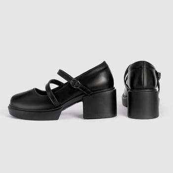 Magassarkú cipők, szandálok, női lapos cipők, nyári Mary Jane cipők, nem fárasztó kis bőrcipők, készre varrt vastag sarkú női cipők Baotou Pu-ból