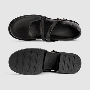 Magassarkú cipők, szandálok, női lapos cipők, nyári Mary Jane cipők, nem fárasztó kis bőrcipők, készre varrt vastag sarkú női cipők Baotou Pu-ból