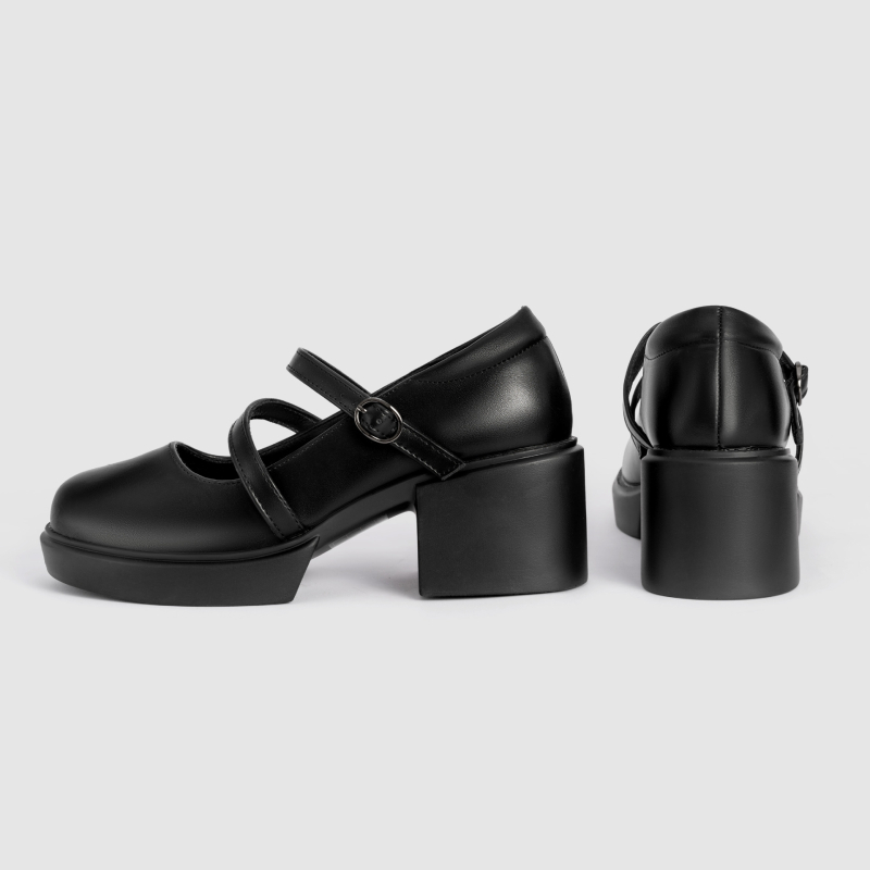 Aukštakulniai, basutės, moteriški bateliai be kulnų, vasariniai Mary Jane bateliai, nevarginantys maži odiniai bateliai, jau pagaminti Baotou Pu storakulniai moteriški bateliai