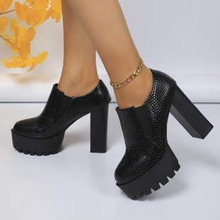 Határon átnyúló külkereskedelmi női cipők kockás, fűzős divatcipők 2024 tavasz és ősz új platform magassarkú 36-42 méret