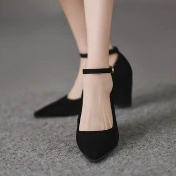 2024 őszi új női cipők, éktalpú cipők, női hegyes sarkú cipők, fekete francia éktalpú cipők