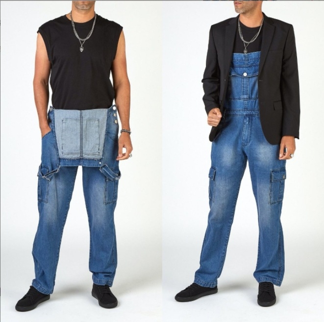 2022Wish Fashion férfi többzsebes farmer nadrág, könnycseppmintás cargo farmer nadrág