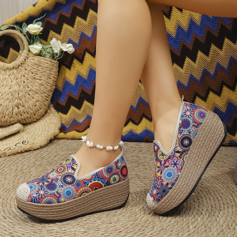 Storapadžiai etninio stiliaus 2025 m. pavasario lopiniai moteriški sportbačiai su platforma, sportiniai bateliai, moteriški batai, retro stiliaus, dryžuoti, lopai