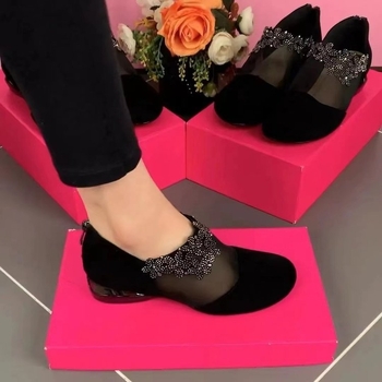 2024. aasta uue stiiliga Baotou vabaaja lillelise rhinestone`iga pluss-suuruses ümara peaga jäätunud naiste kingad, võrgust madala kontsaga, õõnsad lameda kontsaga kingad