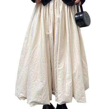 Kiváló minőségű női szoknya 2024 tavaszi és őszi új érkezésű esernyőszoknya női középhosszú, All-Match felhőszínű barackszínű szoknya