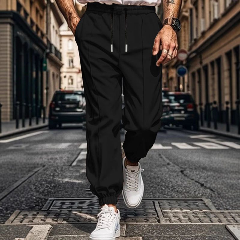 2025. aasta piiriülesed uued meeste sügis- ja talvespordi meeste vabaajapüksid, ühevärvilised püksid, noorte populaarsed lahtised keskmise vöökohaga püksid