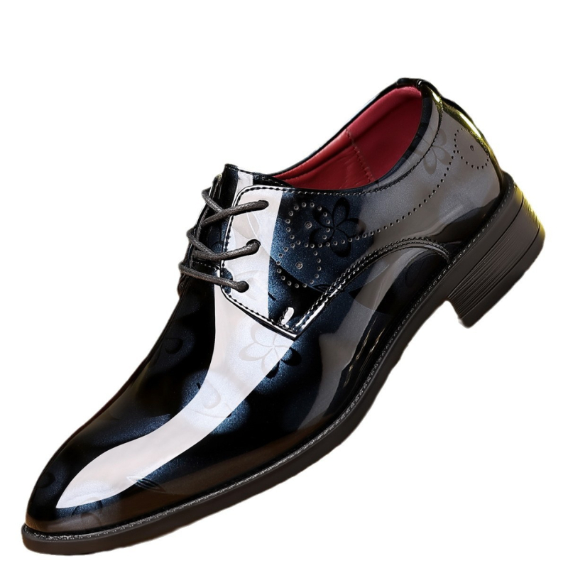 Nauji vyriški smailūs verslo stiliaus bateliai, britiško stiliaus, blizgantys, atsparūs dilimui, laisvalaikio, madingi, universalūs odiniai bateliai