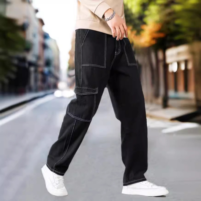Euroopa ja Ameerika väliskaubanduse jälgitavad temu/shein sirged toruga lahtised püksid meestele sügis- ja talvestiilis Duffian Handsome Workwear vabaajapüksid meestele