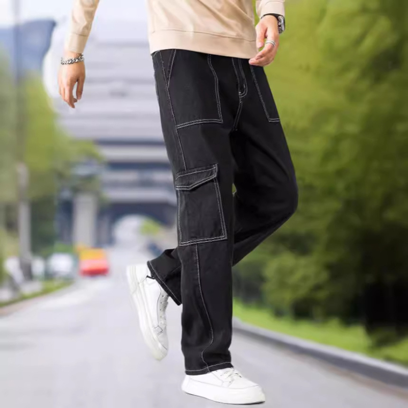 Európai és amerikai külkereskedelemből nyomon követhető temu/shein egyenes csőből készült laza nadrág férfi őszi és téli stílusú Duffian jóképű munkaruha alkalmi nadrág férfi