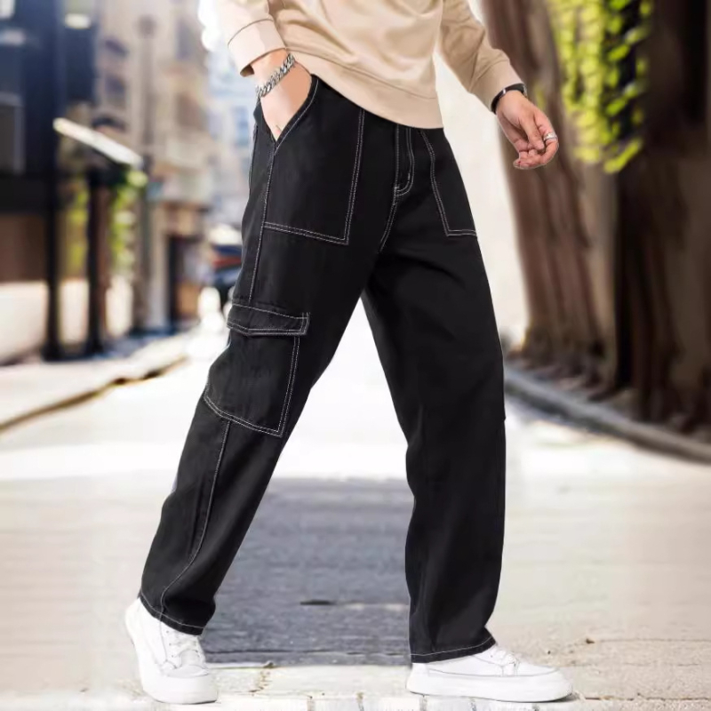 Európai és amerikai külkereskedelemből nyomon követhető temu/shein egyenes csőből készült laza nadrág férfi őszi és téli stílusú Duffian jóképű munkaruha alkalmi nadrág férfi
