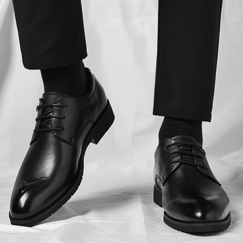 Nauji vyriški verslo stiliaus bateliai, vyriški minkšto dugno, kvėpuojantys, britiški, iš karvės odos, SJ716