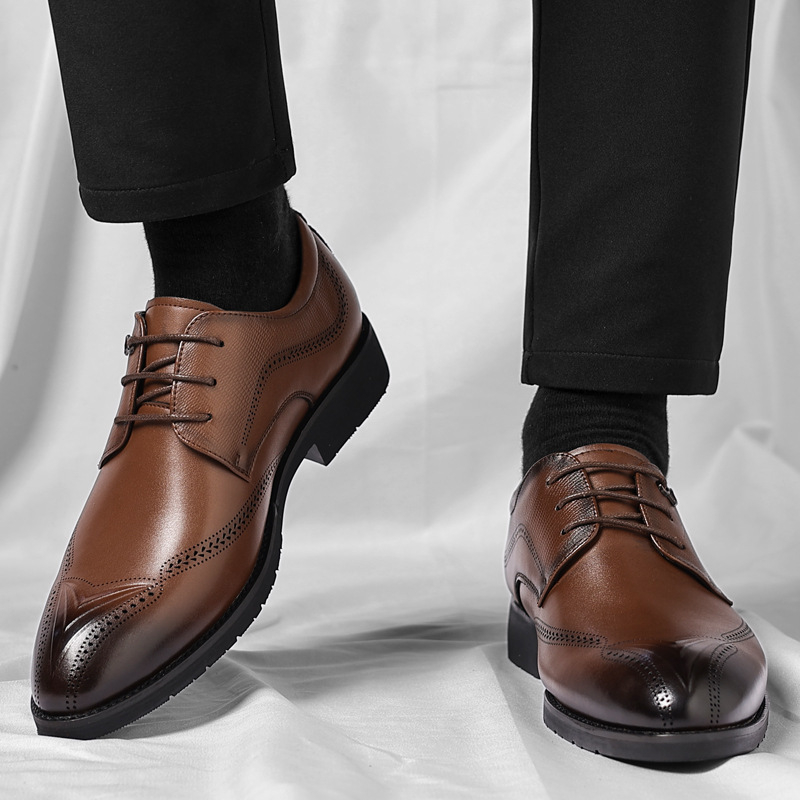 Nauji vyriški verslo stiliaus bateliai, vyriški minkšto dugno, kvėpuojantys, britiški, iš karvės odos, SJ716