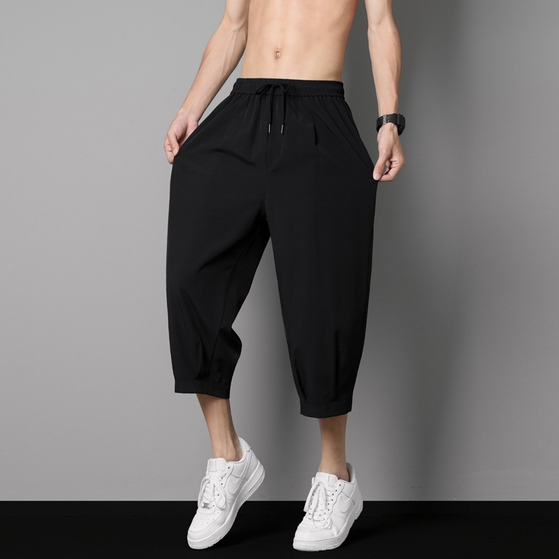 Sport Nyári Jég Selyem Vékony Rövidnadrágok Felsőruházat Divatos Márka Plus Size Laza Térdig Érő Szabadidős 2077 Speciális Engedély -20