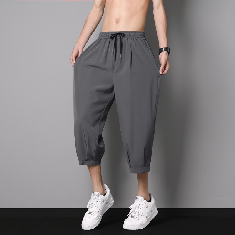 Sport Nyári Jég Selyem Vékony Rövidnadrágok Felsőruházat Divatos Márka Plus Size Laza Térdig Érő Szabadidős 2077 Speciális Engedély -20