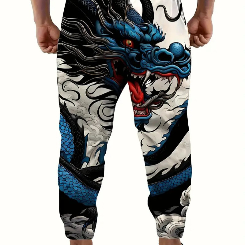 Kevad- ja sügiskuumad kõigi mängude isiksuse Dragon seeria 3D-prinditud isiksusega meeste trendikad moepüksid