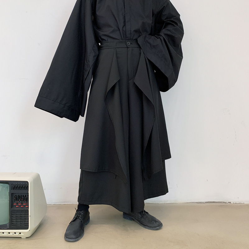 Diablo Yamamoto tuulejuuksur meeste moebrändi rõivad lamineeritud dekonstruktsioon Harlani püksid õmblemisega laiad püksid tehase väljamüük