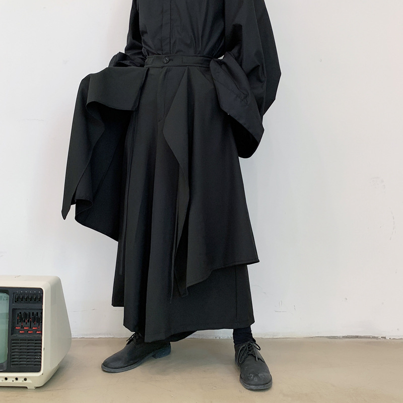 Diablo Yamamoto tuulejuuksur meeste moebrändi rõivad lamineeritud dekonstruktsioon Harlani püksid õmblemisega laiad püksid tehase väljamüük