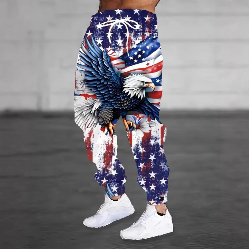 Kevad- ja sügisesed kuumad kõikidele mängudele mõeldud Star Eagle seeria 3D-prinditud eristuvad meeste trendikad püksid