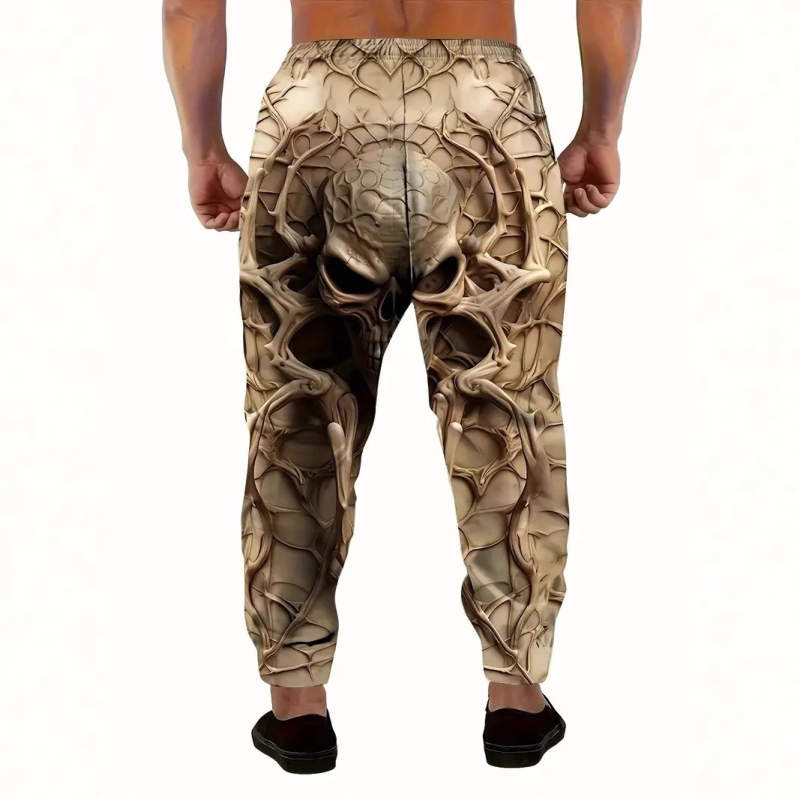 Kevad- ja sügiskuumad universaalsed koljuvõrguseeria 3D-prinditud isiksusega meeste trendikad moepüksid