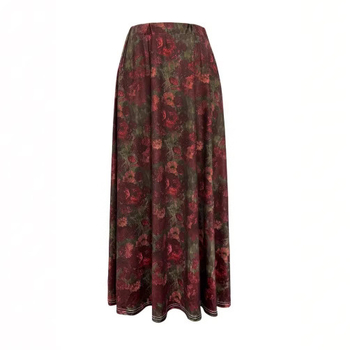 TEMU Eksplozivna nova retro umjetnička cvjetna suknja A-kroja sa stepenastim strukom