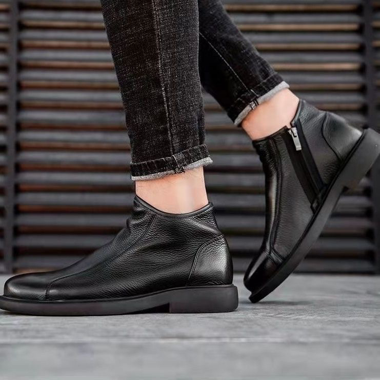 Meeste ehtsast nahast esimese kihi eksport kõrge säärega meeste kingad, hingavad vabaaja ühekihilised nahast kingad, moodsad Chelsea saapad