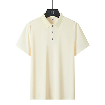 Vīriešu daudzkrāsains T-krekls, vasaras vienkāršs, pieguļošs, Lassel Ice Silk īsroku vīriešu un sieviešu polo krekls, moderns, moderns tops