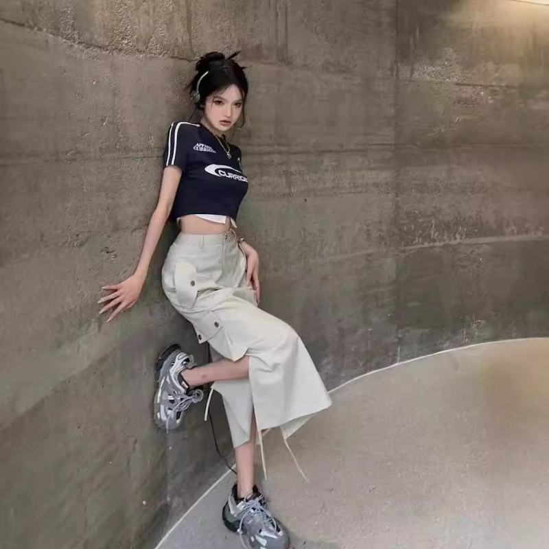 2024 Spice Girls öltöny Hamis kétrészes póló Női nyári amerikai retró hétköznapi sport stílusú Spice Girls rövid felső Női