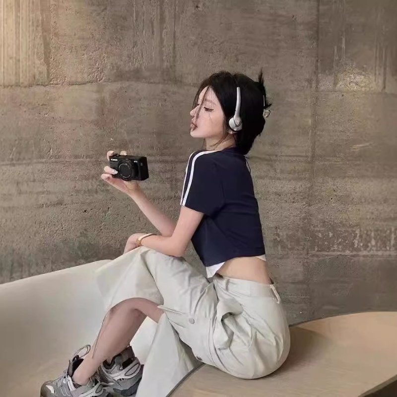 2024 Spice Girls öltöny Hamis kétrészes póló Női nyári amerikai retró hétköznapi sport stílusú Spice Girls rövid felső Női