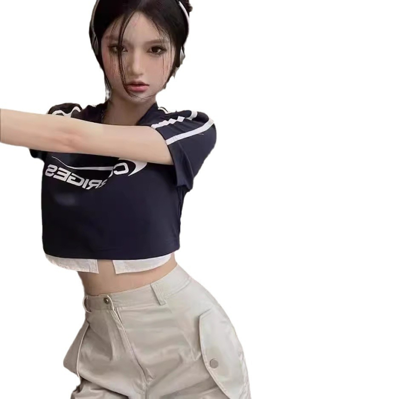 2024 Spice Girls öltöny Hamis kétrészes póló Női nyári amerikai retró hétköznapi sport stílusú Spice Girls rövid felső Női