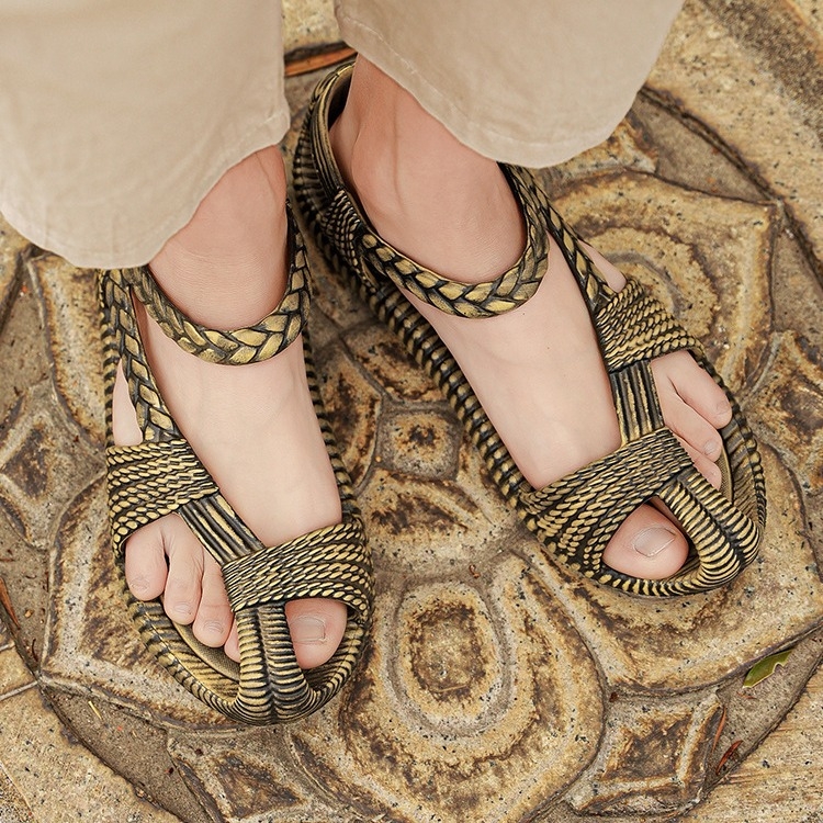 Nyári férfi új szabadidős strandszandál, lélegző, kültéri túracipő, könnyű, plus size férfi cipő, gázlócipő