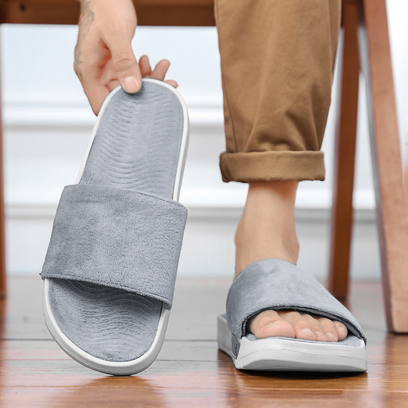 Egyszavas téli papucsok férfi külső ruházat velúr könnyű, jó ár-érték arányú külső ruházat puha talpú papucsok otthoni beltéri kényelmes papucsok