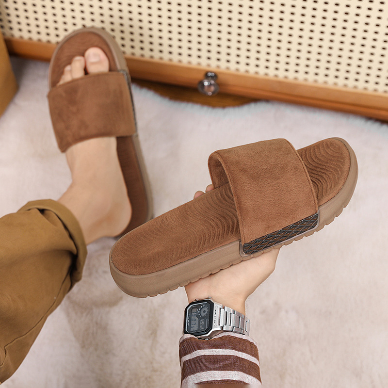 Egyszavas téli papucsok férfi külső ruházat velúr könnyű, jó ár-érték arányú külső ruházat puha talpú papucsok otthoni beltéri kényelmes papucsok