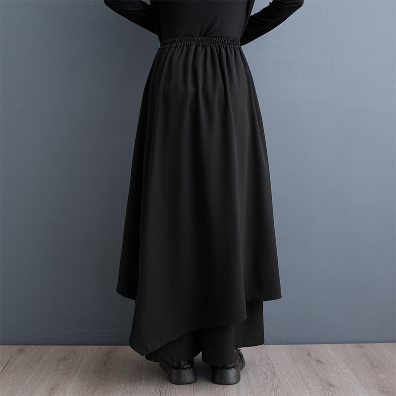 Real Shot 2025 tavaszi és nyári új varrású, szabálytalan, sötét szoknyanadrág, divatos Joker lovag nadrág, bő szárú nadrág