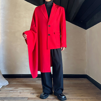 Нишов дизайн, пелерина, костюм, модерен асиметричен топ в тъмен стил A452--6506--0145