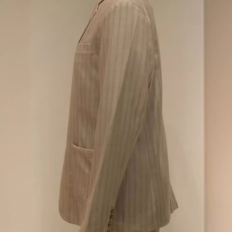 „Amazon“ perkamiausias vesterno kostiumas 2024 m. Naujas stilius, madingas rudas dryžuotas dalykinis laisvalaikio kostiumo švarkas