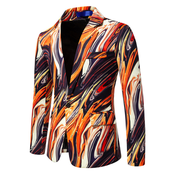 2025 Нов експортен мъжки костюм с едно копче, дигитален печат, европейски размер, рокля за изпълнение, костюм с голям размер за мъже през границата