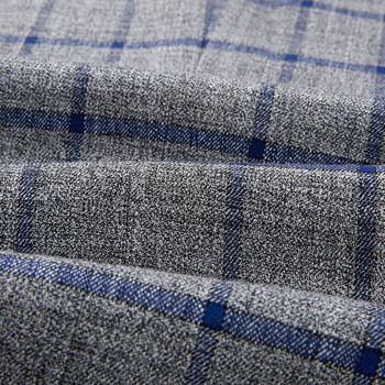 Мъжки есенен мъжки костюм с плоска реверна яка с марка, модерен кариран ежедневен бизнес костюм в западен стил, 101