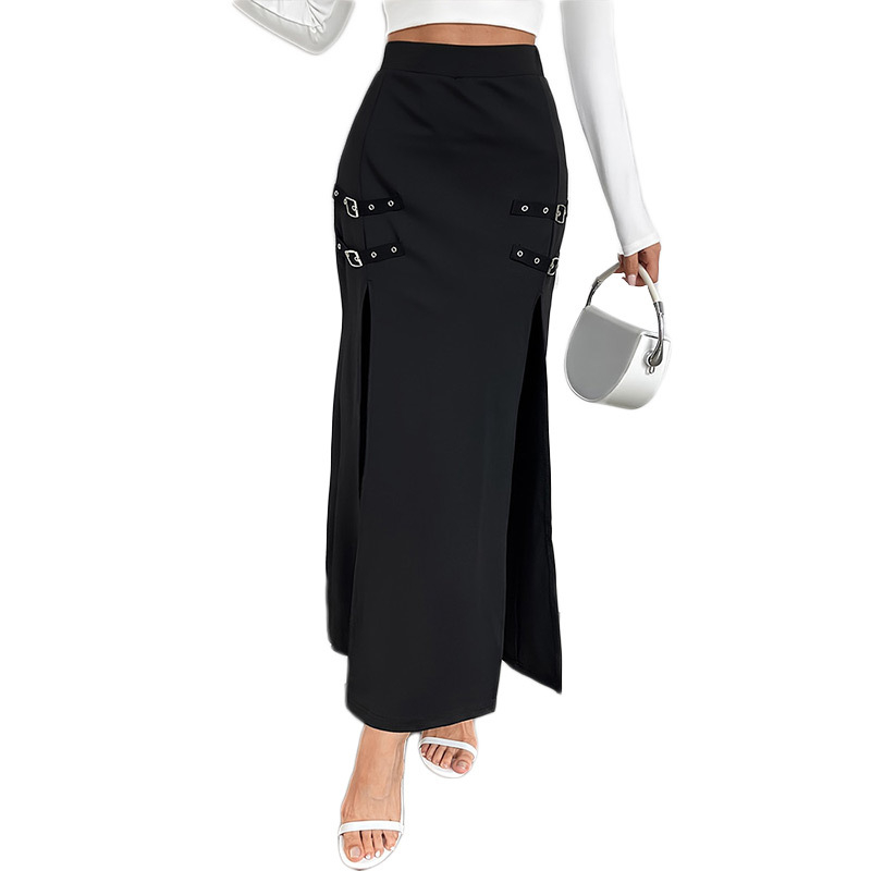 A24-253X Európai és amerikai női tavaszi és nyári divatos szexi derékkal, csípővel, fűzős, hasított, szabálytalan oldalsó szoknya