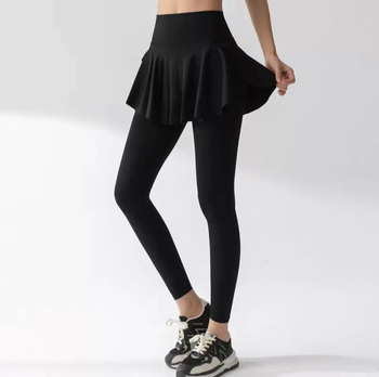 plus size hamis kétrészes jóga szoknya magas derekú sport fitnesz szoknya női laza, gyorsan száradó, csípőt takaró futónadrág ősszel és télen