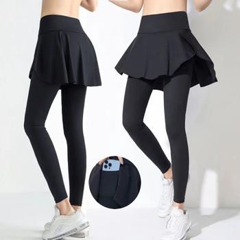 plus size hamis kétrészes jóga szoknya magas derekú sport fitnesz szoknya női laza, gyorsan száradó, csípőt takaró futónadrág ősszel és télen