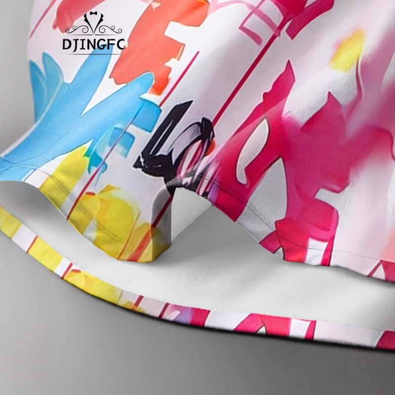 2025-ös Cross Border tavaszi új férfi rövid ujjú ing graffiti mintával, betűmintával