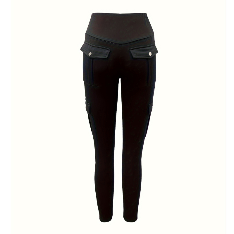Ypač didelio dydžio moteriškos megztos kelnės aukštu juosmeniu, juodos, su aukštu elastiniu juosmeniu, laisvalaikio stiliaus. Didmeninė prekyba. Juodos, laisvalaikio stiliaus kelnės su kišenėmis.