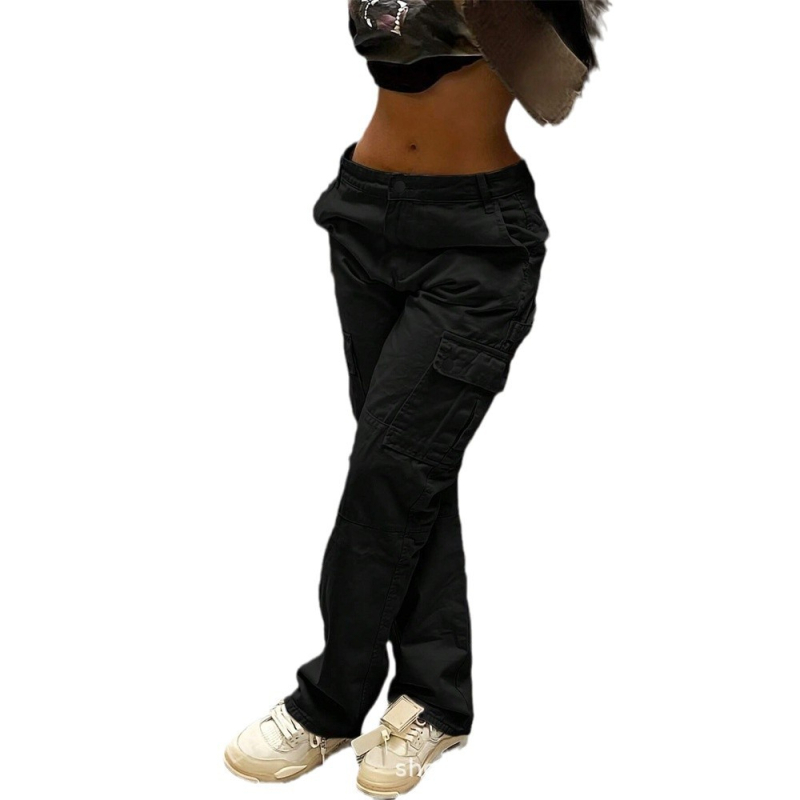 Határokon átnyúló európai és amerikai fekete farmer munkaruha nadrág egyenes szárú, többzsebes nadrág TEMU Amazon SHEIN Független Állomás OZON