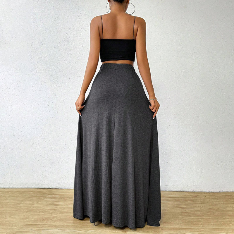 Független Állomás Külkereskedelmi Határokon Átnyúló Női Divat Egyszerű Szoknya Őszi és Téli Magas Derekú Lefolyó, Minden Méretű, Bokáig Érő Hosszú Szoknya