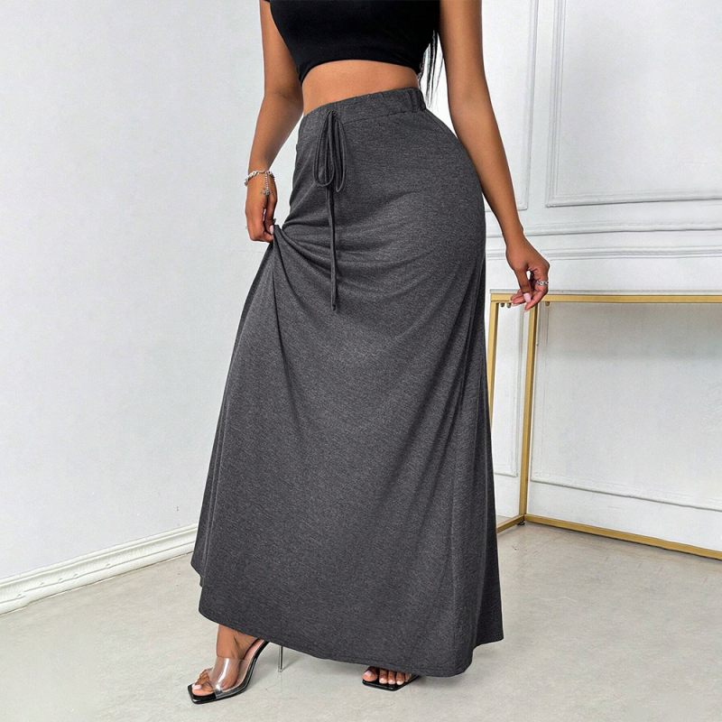 Független Állomás Külkereskedelmi Határokon Átnyúló Női Divat Egyszerű Szoknya Őszi és Téli Magas Derekú Lefolyó, Minden Méretű, Bokáig Érő Hosszú Szoknya