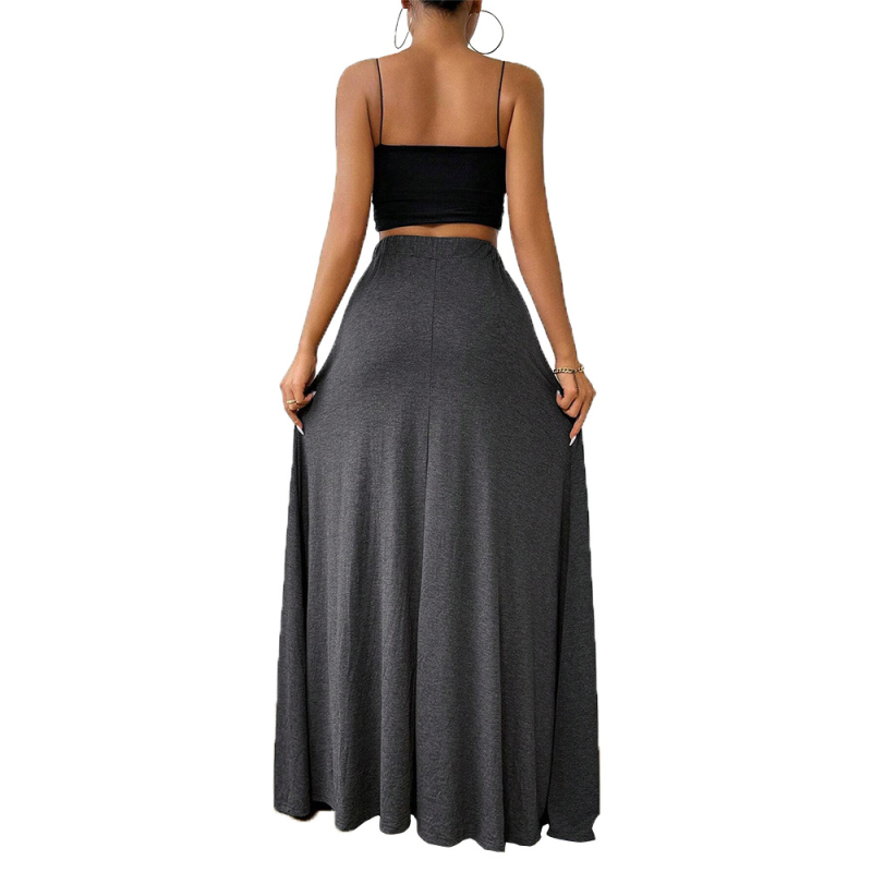 Független Állomás Külkereskedelmi Határokon Átnyúló Női Divat Egyszerű Szoknya Őszi és Téli Magas Derekú Lefolyó, Minden Méretű, Bokáig Érő Hosszú Szoknya