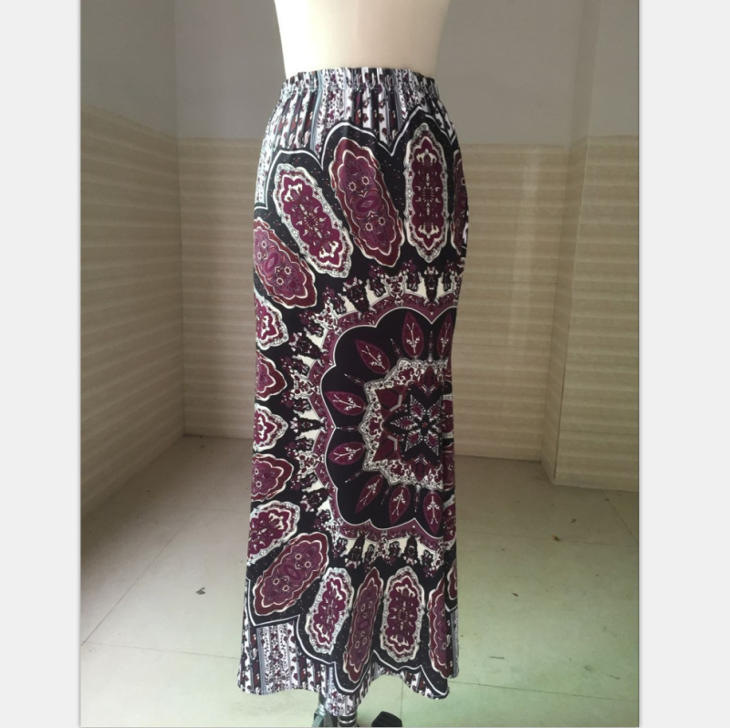 Tavaszi és nyári külkereskedelem, Európa és az Egyesült Államok fekete lila félkör alakú mintás női szoknya YY0003