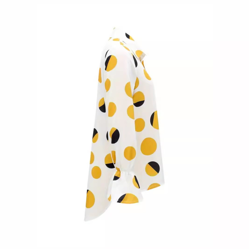 Raktáron lévő európai és amerikai határokon átnyúló 2024 Amazon Független Állomás pöttyös hosszú ujjú mintás ingfelső