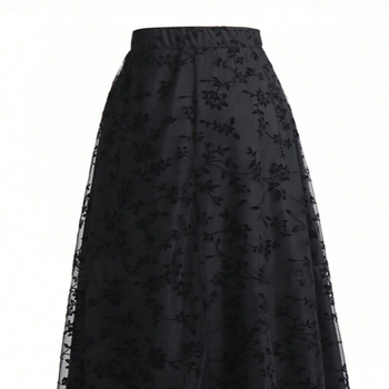 Amazon wish prekogranična ležerna ženska organza flokirana suknja s podstavom za veće veličine